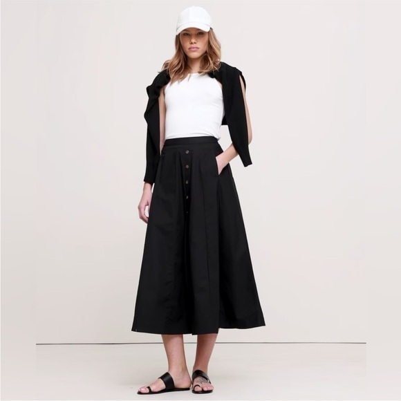 NWT! Banana Republic Cotton Poplin Button-Down Long Midi Skirt - Size Medium - Picture 1 of 8